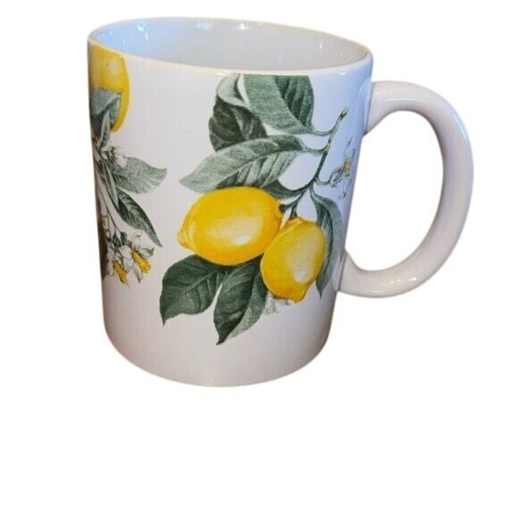 Royal Norfolk White Ceramic Mug With Lemon Print - Picture 1 of 6
